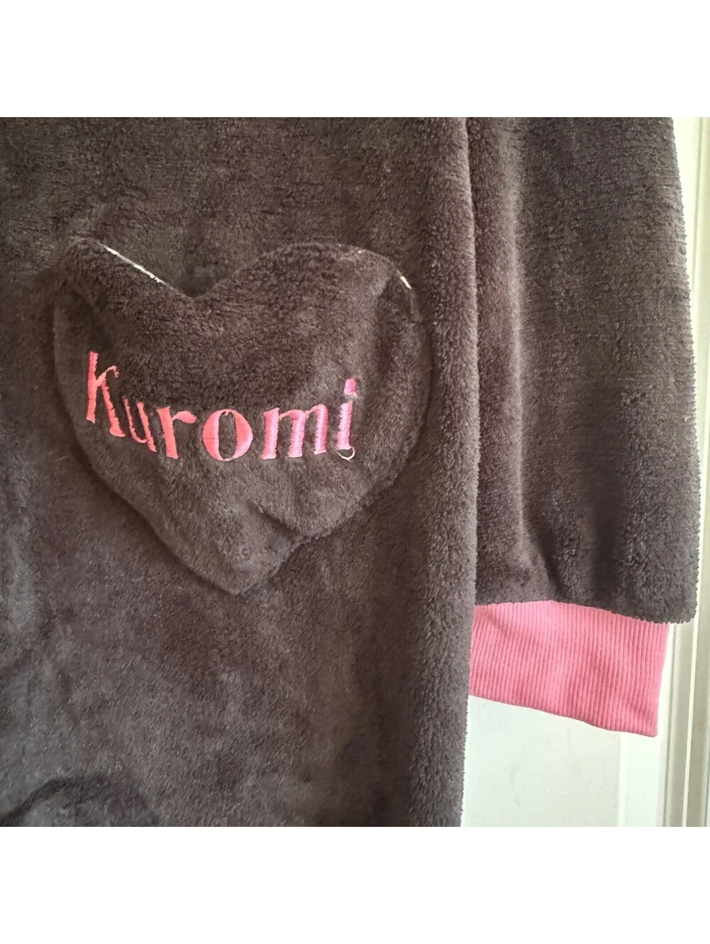 Official Sanrio Kuromi Kigurumi Fleece Onesie Pajama Costume Hooded One Size